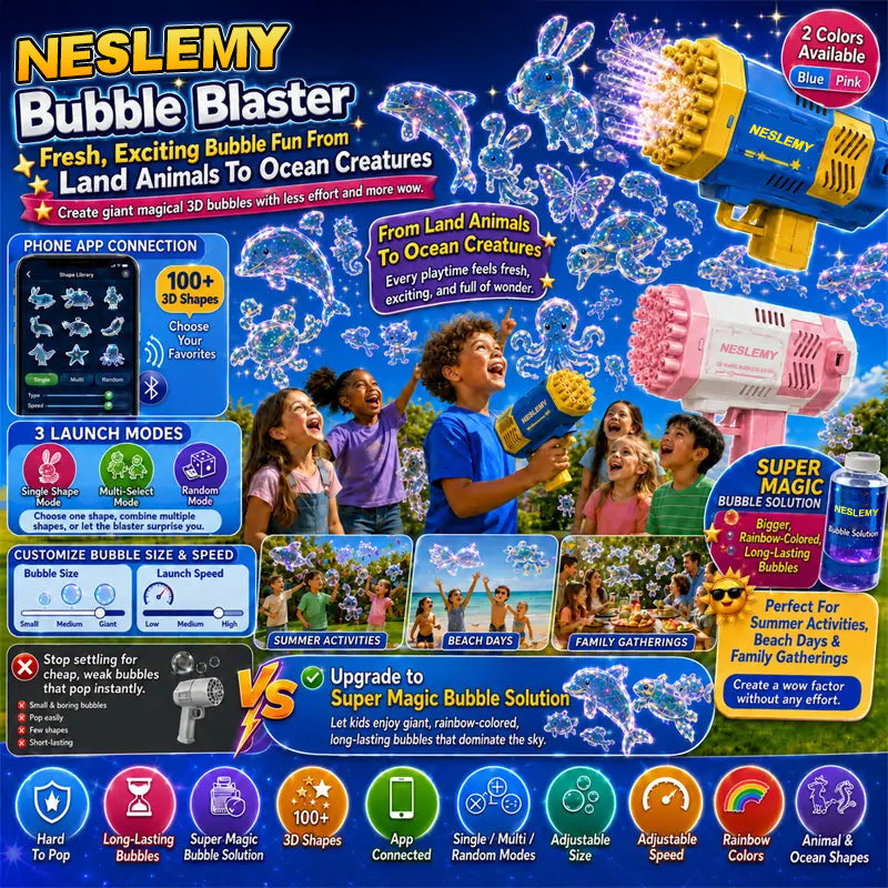 🌟 Official Store |NESLEMY®  Bubble Blaster —— Animal & Ocean Fantasy Theme