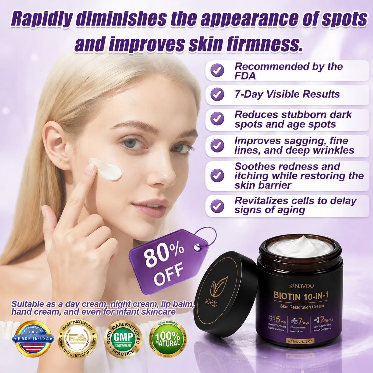 🎖️𝐎𝐟𝐟𝐢𝐜𝐢𝐚𝐥 𝐁𝐫𝐚𝐧𝐝 𝐒𝐭𝐨𝐫𝐞 |Biotin 10-in-1 Skin Restoration Cream 🍀-Made and Shipped from USA ✨