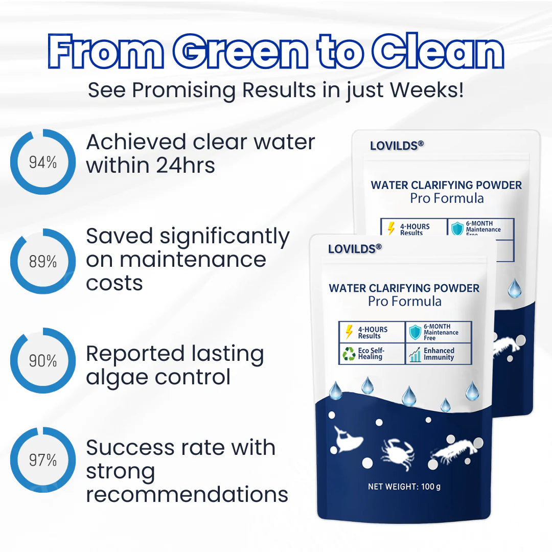🌟 Official Store |⏱️ Crystal Clear in 24 Hours! | LOVILDS®Water Clarifying Powder
