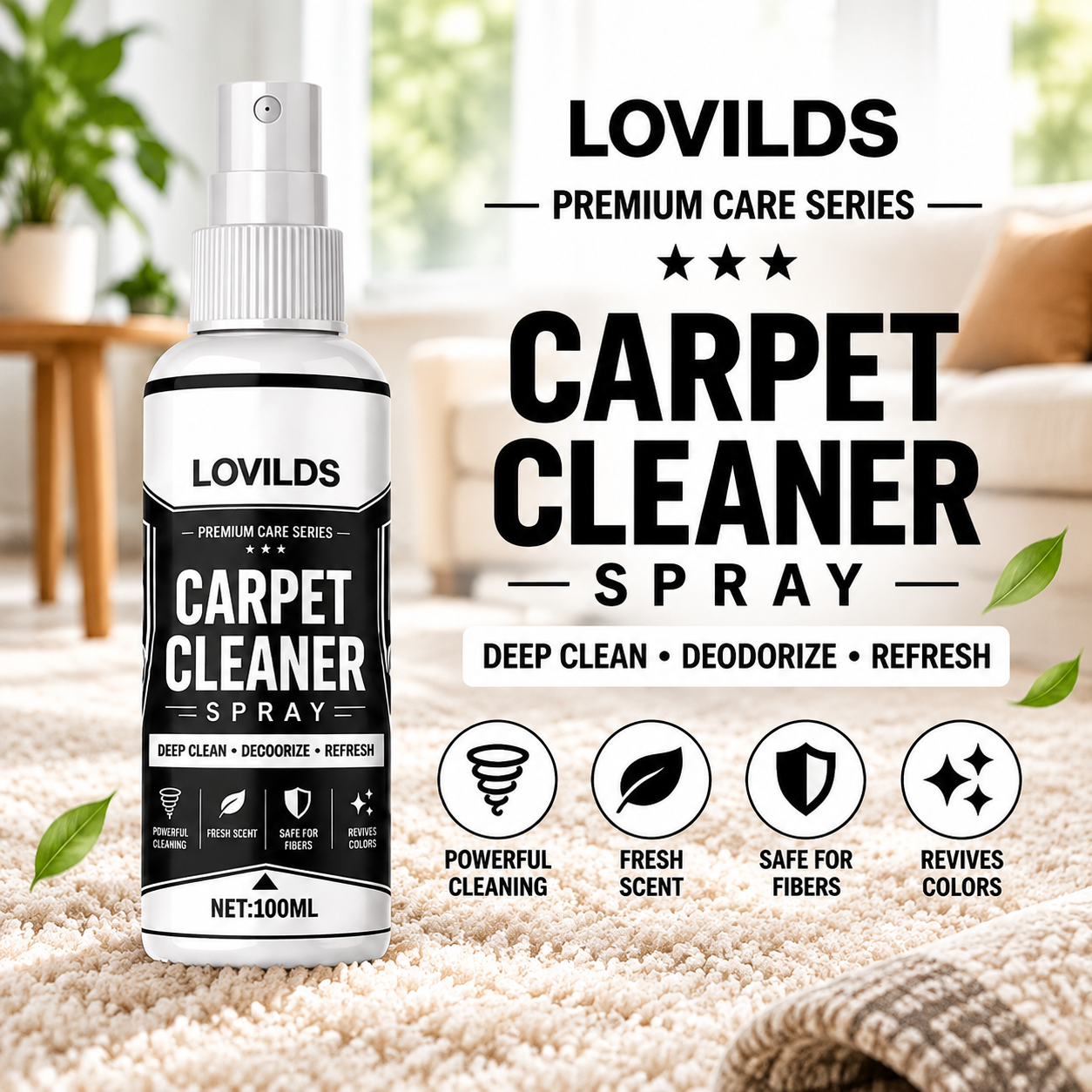 🔥Limited Time Promotion 70% OFF🔥-LOVILDS Carpet Cleaner Spray for Fresh & Clean Carpets