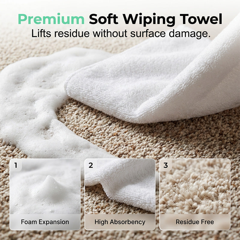 🔥Limited Time Promotion 70% OFF🔥- Waterless Carpet Foam Stain Remover with Towel